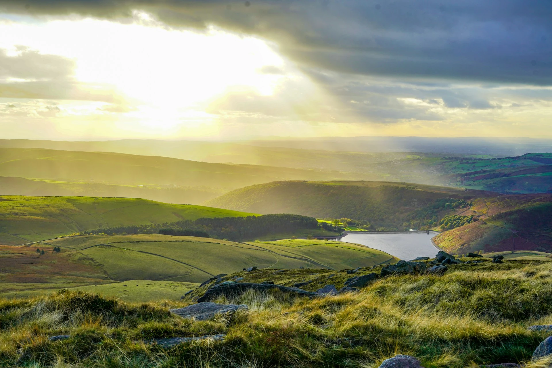 Hot air balloon over the Peak District