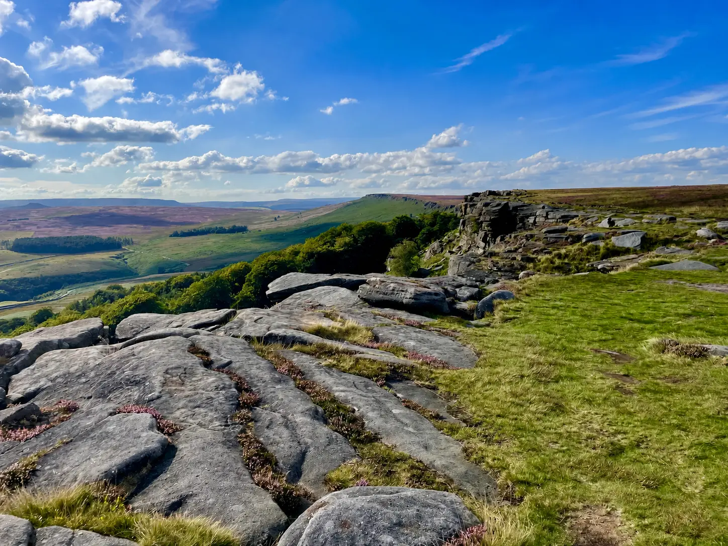 Hot air balloon over Sheffield and the Peak District